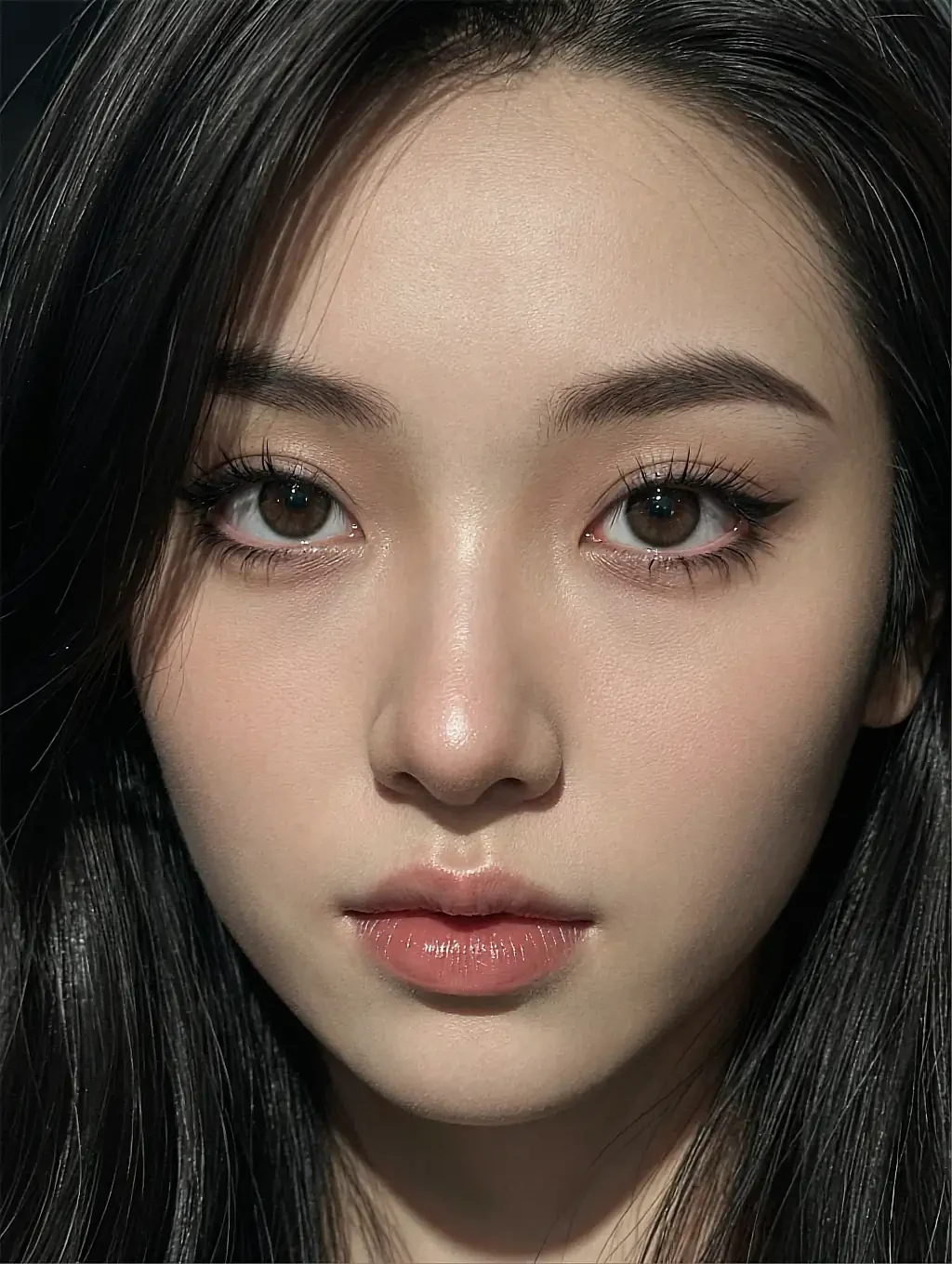 Paid-tier folder: a close portrait of a fictional AI character with dark hair